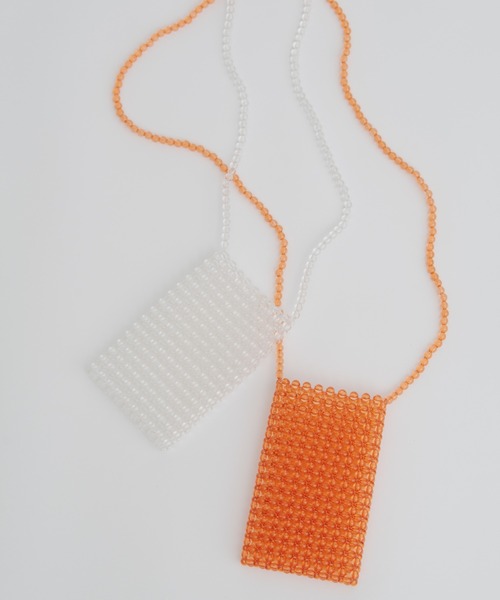 MERLOT（メルロー）の「ビーズショルダーバッグ（ショルダーバッグ・レディース・オレンジ/クリア・FREE）」の6枚目の写真
