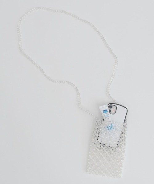 MERLOT（メルロー）の「ビーズショルダーバッグ（ショルダーバッグ・レディース・オレンジ/クリア・FREE）」の5枚目の写真