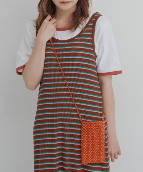 MERLOT（メルロー）の「ビーズショルダーバッグ（ショルダーバッグ・レディース・オレンジ/クリア・FREE）」の9枚目の写真