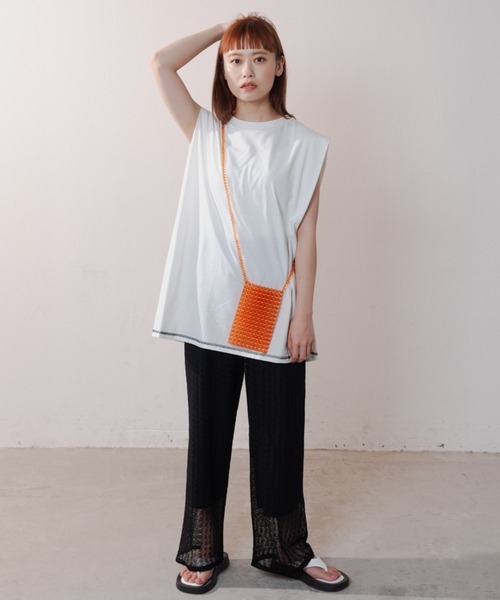 MERLOT（メルロー）の「ビーズショルダーバッグ（ショルダーバッグ・レディース・オレンジ/クリア・FREE）」の7枚目の写真