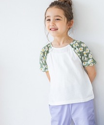 lulpini | kids　花柄パフスリーブTシャツ(Tシャツ/カットソー)