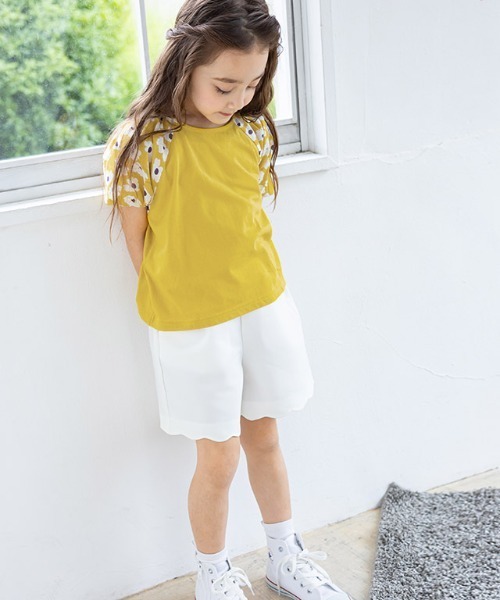 セール】kids 花柄パフスリーブTシャツ（Tシャツ/カットソー