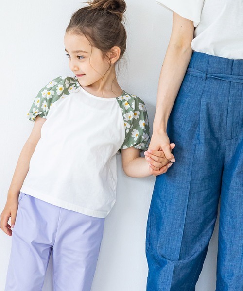 lulpini（ルルピー二）の「kids　花柄パフスリーブTシャツ（Tシャツ/カットソー・キッズ・イエロー/ミント・M/L/S）」の6枚目の写真