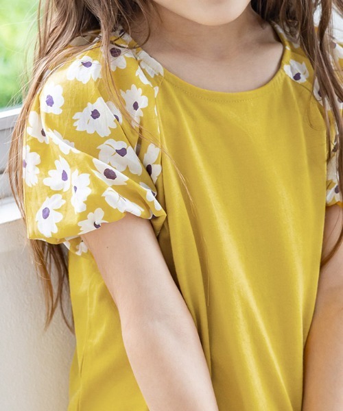 lulpini（ルルピー二）の「kids　花柄パフスリーブTシャツ（Tシャツ/カットソー・キッズ・イエロー/ミント・M/L/S）」の10枚目の写真