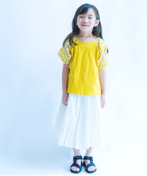 soorploom essential パフスリーブT 4Y セール】kids 花柄パフスリーブTシャツ（Tシャツ/カットソー