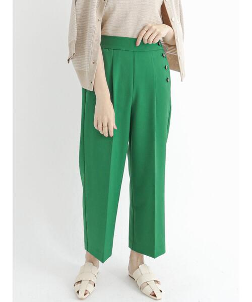 Te chichi（テチチ）の「サイド釦ワイドクロップトパンツ（その他パンツ・レディース・ネイビー/オフホワイト/グリーン・SMALL/MEDIUM）」の4枚目の写真