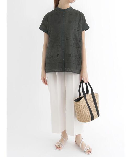 Te chichi（テチチ）の「サイド釦ワイドクロップトパンツ（その他パンツ・レディース・ネイビー/オフホワイト/グリーン・SMALL/MEDIUM）」の5枚目の写真