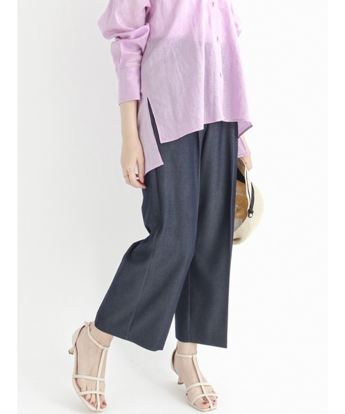 Te chichi（テチチ）の「サイド釦ワイドクロップトパンツ（その他パンツ・レディース・ネイビー/オフホワイト/グリーン・SMALL/MEDIUM）」の3枚目の写真