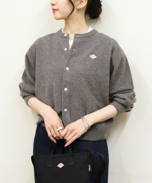 DANTON/ダントン ラムズウール クルーネックカーディガン LAMBS WOOL