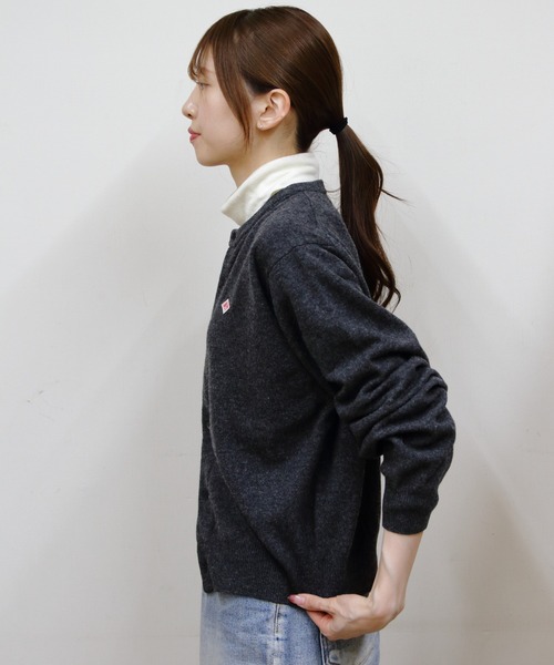 DANTON/ダントン ラムズウール クルーネックカーディガン LAMBS WOOL