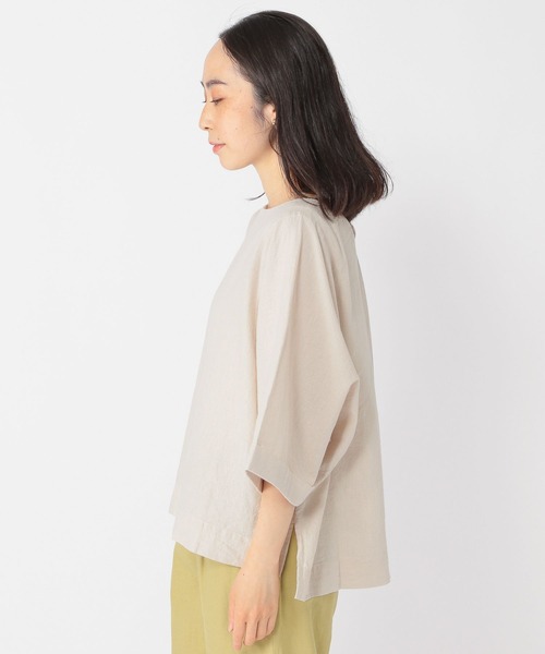 studio CLIP（スタディオクリップ）の「コットンリネンリラックスブラウス（シャツ/ブラウス・レディース・ライトブルー/ライトベージュ/スモーク・FREE）」の12枚目の写真