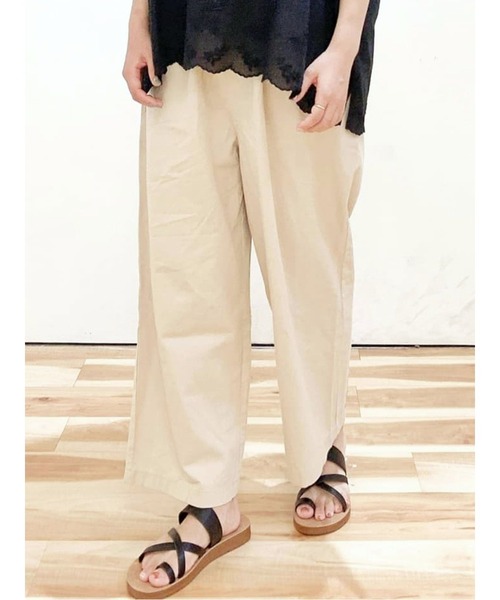 Samansa Mos2（サマンサ モスモス）の「ツイルカラーイージーパンツ（その他パンツ・レディース・イエロー/グリーン/ネイビー/ピンク/ベージュ・ﾌﾘ-）」の2枚目の写真