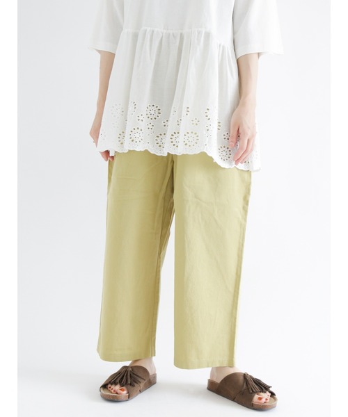 Samansa Mos2（サマンサ モスモス）の「ツイルカラーイージーパンツ（その他パンツ・レディース・イエロー/グリーン/ネイビー/ピンク/ベージュ・ﾌﾘ-）」の11枚目の写真