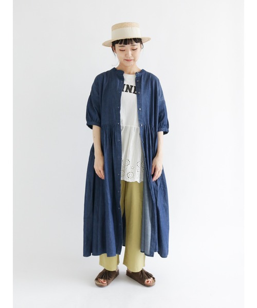 Samansa Mos2（サマンサ モスモス）の「ツイルカラーイージーパンツ（その他パンツ・レディース・イエロー/グリーン/ネイビー/ピンク/ベージュ・ﾌﾘ-）」の6枚目の写真