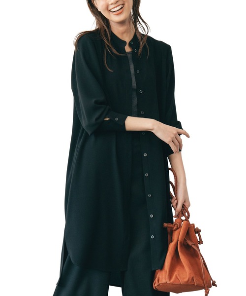 RANAN（ラナン）の「ヨーク使いシャツワンピース（ワンピース・レディース・ブラック/ターコイズブルー/マスタード・M/L/LL）」の2枚目の写真