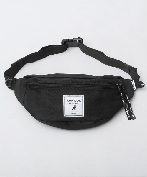 KANGOL（カンゴール）の「ビッグタグ ポリエステル ウエストポーチ（ボディバッグ/ウエストポーチ・メンズ・ブラック・FREE）」の3枚目の写真