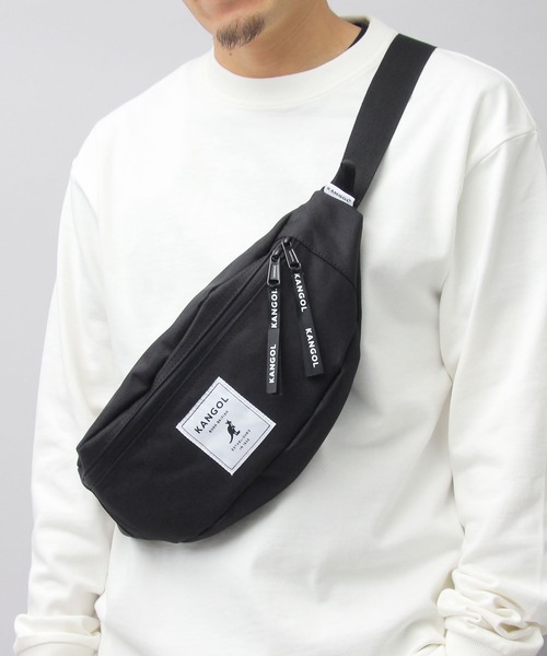 KANGOL（カンゴール）の「ビッグタグ ポリエステル ウエストポーチ（ボディバッグ/ウエストポーチ・メンズ・ブラック・FREE）」の10枚目の写真