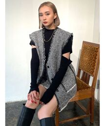 EMODA | フリンジヘムツイードベスト(ベスト)