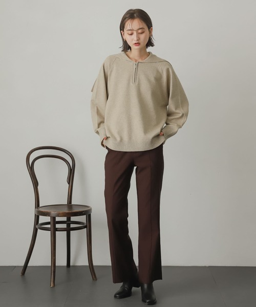 SENSE OF PLACE by URBAN RESEARCH（センスオブプレイスバイアーバンリサーチ）の「ストレッチセミフレアパンツ（その他パンツ・レディース・ブラック/アイボリー/マスタード/ブラウン・SMALL/MEDIUM/X-SMALL/LARGE/TALL）」の21枚目の写真