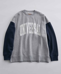 UNIVERSAL OVERALL（ユニバーサルオーバーオール）の「【WEB限定】別注 UNIVERSAL OVERALL カレッジ バイカラー スウェット/フロッキープリント/ユニセックス（スウェット・メンズ）」