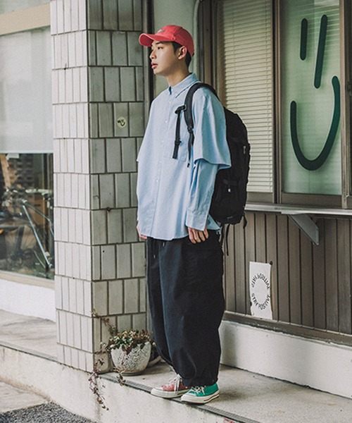 ANGLAN（アングラン）の「ANGLAN Field Vijo Balloon Pants アングランワイドシルエットフィールドバルーンパンツ（その他パンツ・メンズ・ブラック/ベージュ/カーキオリーブ・ﾌﾘ-）」の4枚目の写真