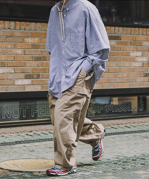 ANGLAN（アングラン）の「ANGLAN Field Vijo Balloon Pants アングランワイドシルエットフィールドバルーンパンツ（その他パンツ・メンズ・ブラック/ベージュ/カーキオリーブ・ﾌﾘ-）」の13枚目の写真