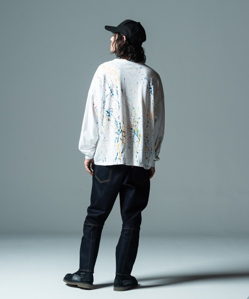 glamb（グラム）の「Unknown Paint CS / アンノウンペイントカットソー（Tシャツ/カットソー・メンズ・ブラック/ホワイト・M/S/L）」の11枚目の写真