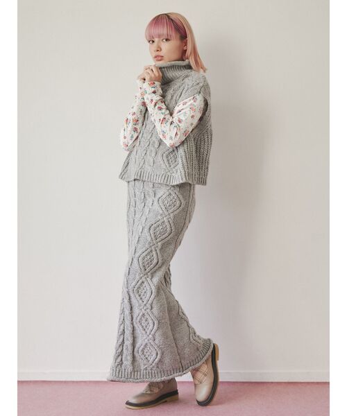merry jenny（メリージェニー）の「ケーブルニットベスト（ニット/セーター・レディース・アイボリー/グレー/ブラック・FREE）」の21枚目の写真