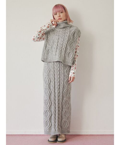 merry jenny（メリージェニー）の「ケーブルニットベスト（ニット/セーター・レディース・アイボリー/グレー/ブラック・FREE）」の19枚目の写真