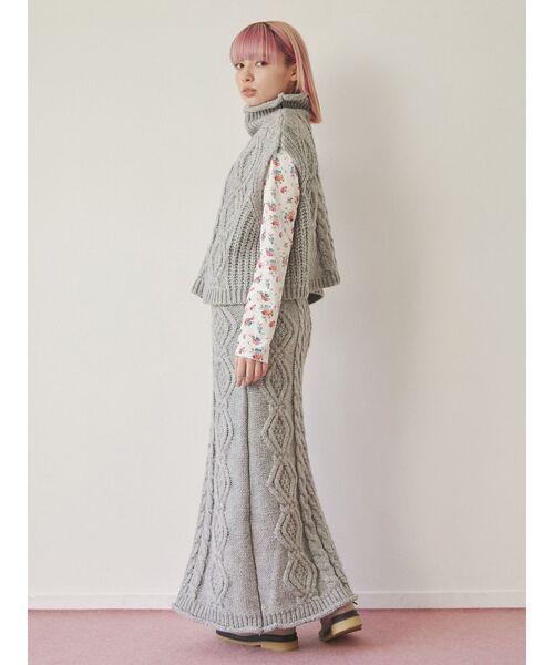 merry jenny（メリージェニー）の「ケーブルニットベスト（ニット/セーター・レディース・アイボリー/グレー/ブラック・FREE）」の17枚目の写真