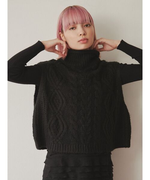 merry jenny（メリージェニー）の「ケーブルニットベスト（ニット/セーター・レディース・アイボリー/グレー/ブラック・FREE）」の16枚目の写真