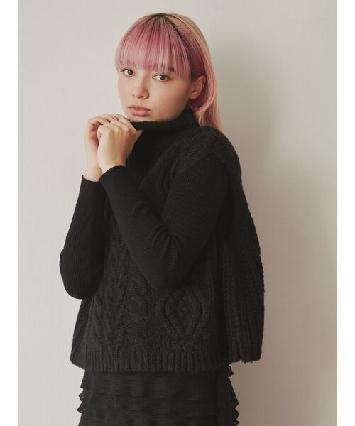 merry jenny（メリージェニー）の「ケーブルニットベスト（ニット/セーター・レディース・アイボリー/グレー/ブラック・FREE）」の15枚目の写真