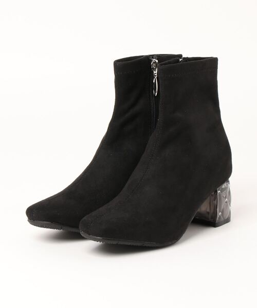 Realta（レアルタ）の「Realta(レアルタ)クリアストーンヒールショートブーツ（ブーツ・レディース・ホワイト/ブラック/ブラウン/ライトグレー/ブラック系その他/グレー/ブラック系その他2/ブラック系その他3・LL/S/M/L）」の6枚目の写真