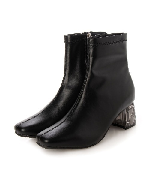 Realta（レアルタ）の「Realta(レアルタ)クリアストーンヒールショートブーツ（ブーツ・レディース・ホワイト/ブラック/ブラウン/ライトグレー/ブラック系その他/グレー/ブラック系その他2/ブラック系その他3・LL/S/M/L）」の16枚目の写真