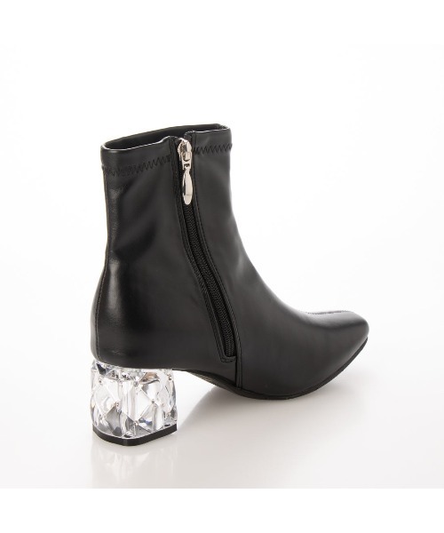 Realta（レアルタ）の「Realta(レアルタ)クリアストーンヒールショートブーツ（ブーツ・レディース・ホワイト/ブラック/ブラウン/ライトグレー/ブラック系その他/グレー/ブラック系その他2/ブラック系その他3・LL/S/M/L）」の10枚目の写真