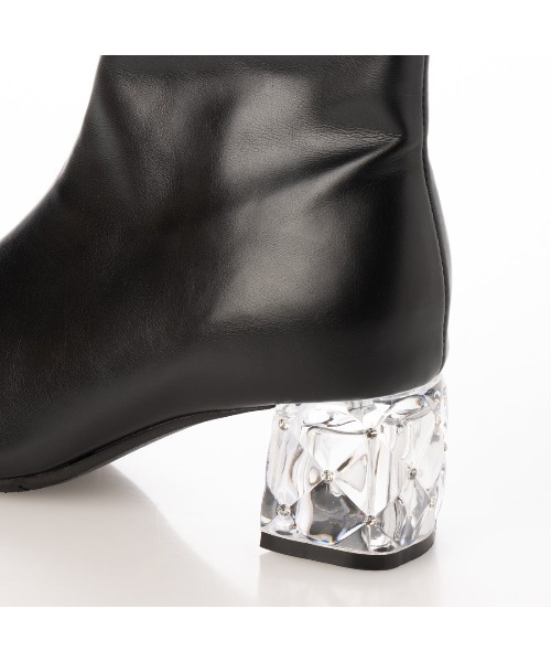 Realta（レアルタ）の「Realta(レアルタ)クリアストーンヒールショートブーツ（ブーツ・レディース・ホワイト/ブラック/ブラウン/ライトグレー/ブラック系その他/グレー/ブラック系その他2/ブラック系その他3・LL/S/M/L）」の13枚目の写真