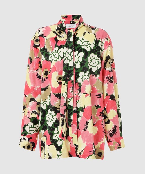 BELPER(ベルパー)の「PRINTED BOWTIE SHIRT(シャツ/ブラウス・レディース・ピンク系その他・FREE)」の1枚目の写真