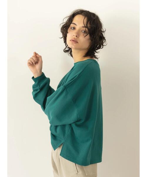 koe（コエ）の「ガーゼ裏毛ワイドスウェット（スウェット・レディース・グリーン/ライトブルー/ナチュラル/ブラック・FREE）」の14枚目の写真