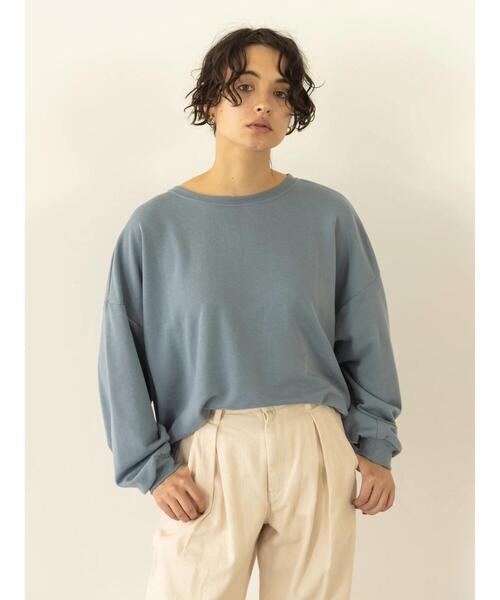 koe（コエ）の「ガーゼ裏毛ワイドスウェット（スウェット・レディース・グリーン/ライトブルー/ナチュラル/ブラック・FREE）」の18枚目の写真