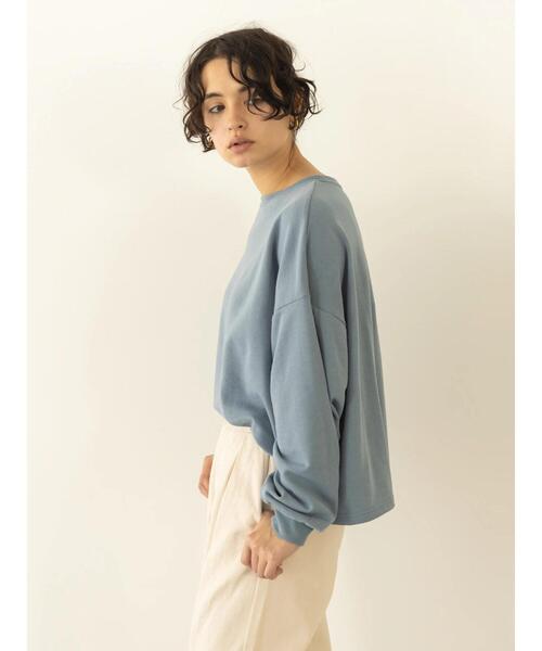 koe（コエ）の「ガーゼ裏毛ワイドスウェット（スウェット・レディース・グリーン/ライトブルー/ナチュラル/ブラック・FREE）」の19枚目の写真