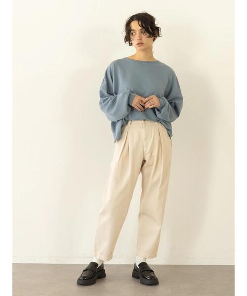 koe（コエ）の「ガーゼ裏毛ワイドスウェット（スウェット・レディース・グリーン/ライトブルー/ナチュラル/ブラック・FREE）」の21枚目の写真