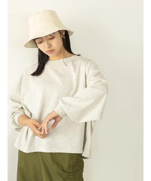 koe（コエ）の「ガーゼ裏毛ワイドスウェット（スウェット・レディース・グリーン/ライトブルー/ナチュラル/ブラック・FREE）」の3枚目の写真
