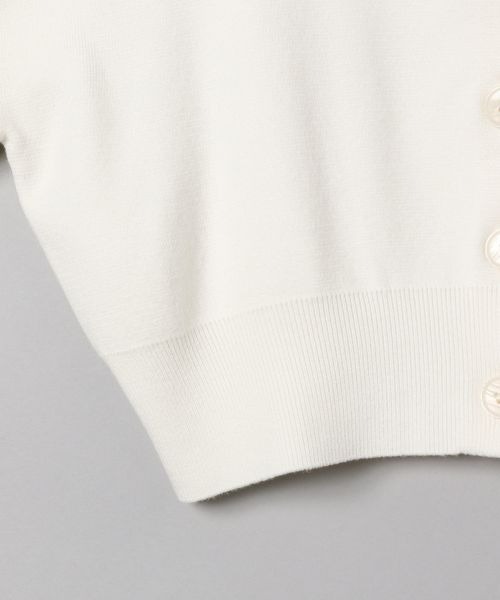 JEANASIS（ジーナシス）の「ミラノリブガラキリカエショートカーディガン/165236（カーディガン/ボレロ・レディース・ホワイト系その他/ブラック系その他/パープル系その他・FREE）」の7枚目の写真