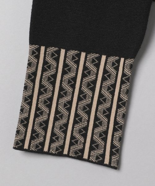 JEANASIS（ジーナシス）の「ミラノリブガラキリカエショートカーディガン/165236（カーディガン/ボレロ・レディース・ホワイト系その他/ブラック系その他/パープル系その他・FREE）」の9枚目の写真