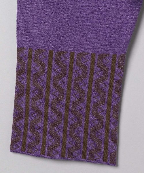 JEANASIS（ジーナシス）の「ミラノリブガラキリカエショートカーディガン/165236（カーディガン/ボレロ・レディース・ホワイト系その他/ブラック系その他/パープル系その他・FREE）」の12枚目の写真