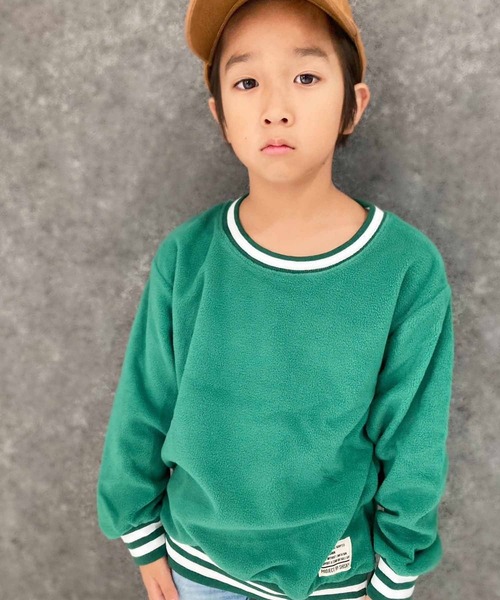 THE CASUAL（カジュアル）の「フリース ラインリブクルー＆パーカー（パーカー・キッズ・グレー系1/チャコール/ブラック系/ネイビー/ベージュ系/ベージュ/ブラック/グレイッシュベージュ/グレー系/ダークグリーン系/ネイビー系/ダークグリーン・110cm/150cm/130cm/160cm/140cm/120cm）」の9枚目の写真