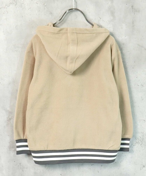 THE CASUAL（カジュアル）の「フリース ラインリブクルー＆パーカー（パーカー・キッズ・グレー系1/チャコール/ブラック系/ネイビー/ベージュ系/ベージュ/ブラック/グレイッシュベージュ/グレー系/ダークグリーン系/ネイビー系/ダークグリーン・110cm/150cm/130cm/160cm/140cm/120cm）」の20枚目の写真