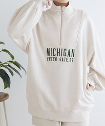 w closet | ハーフジップ刺繍スウェット(スウェット)