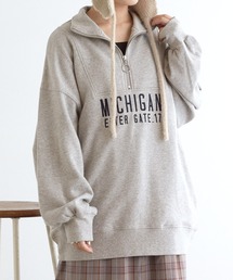 w closet | ハーフZIP刺繍スウェット(スウェット)