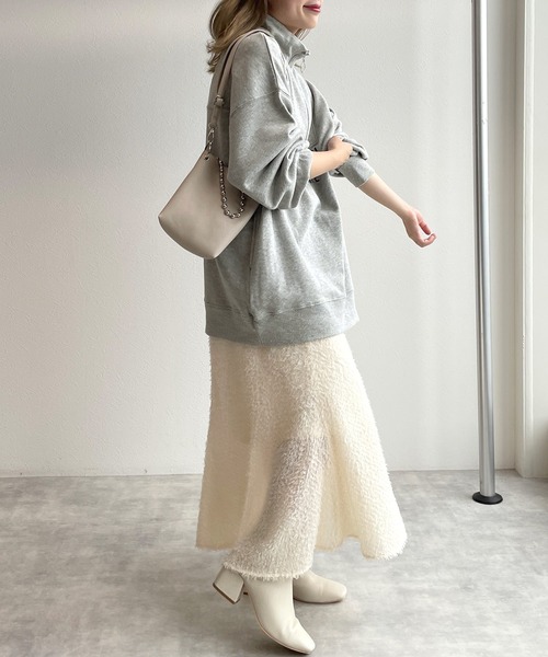 w closet（ダブルクローゼット）の「【ZOZO限定】ハーフジップ刺繍スウェット（スウェット・レディース・グレー/ケリー/ダークブルー/オートミール/ピンク/ダークグリーン・FREE）」の10枚目の写真